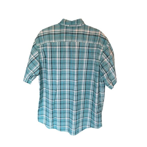 G.H. Bass & Co. Explorer Mens Blue & White Short Sleeve Plaid Shirt Size XL - Picture 3 of 6